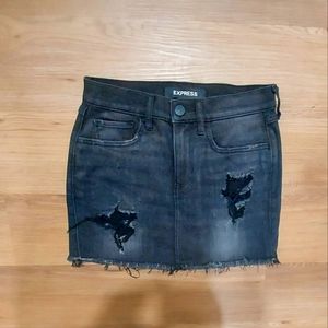 Express Black Jean Skirt